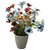 De Gardenia Artificial Multicolor Flowers with Pot Vibrant Faux Floral Arrangement for Home Office and Garden Decor DGBN268