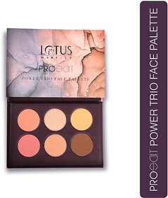 Lotus Make-Up Proedit Power Trio Face Palette|2 Blush|2 Highlighter|1 Contour|1 Banana Powder (Multicolor)