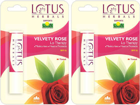 Lotus Herbals Lip Therapy Velvety Rose 3.4G ( Pack Of 2 )