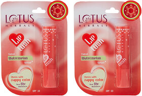 Lotus Herbals Lip Lush Tinted Lip Balm - Watermelon Splash  Spf 20  8H Moisturisation  3.5G ( Pack Of 2 )