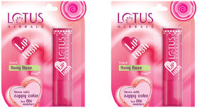 Lotus Herbals Lip Lush Tinted Lip Balm - Rosy Rose Blush  Spf 20  8H Moisturisation  3.5G ( Pack Of 2 )