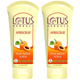 Lotus Herbals Apriscrub Fresh Apricot Scrub  Natural Exfoliating Face Scrub  Chemical Free180G  Pack Of 2)