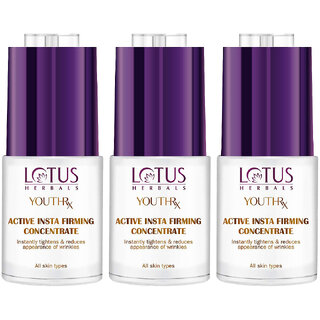Lotus Herbals Youthrx Active Insta Firming Concentrate  Anti Ageing  Skin Tightening 20G  ( Pack Of 3)