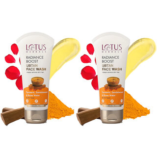 Lotus Herbals Radiance Boost Ubtan Face Wash  Turmeric, Sandalwood And Rose Water 100Gm ( Pack Of 2 )