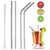 Reusable BPA-Free Metal Thick Long Dishwasher Safe Stainless Steel Drinking Straws 8.5 Inches (2 Straight 2 Bend and 1 Cleaning Brush)