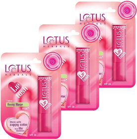 Lotus Herbals Lip Lush Tinted Lip Balm  Rosy Rose Blush  Spf 20  8H Moisturisation  4G  (Pack Of 3)