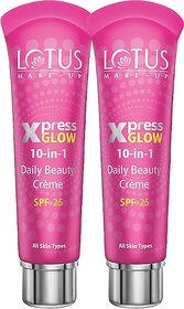 Lotus Make-Up Xpressglow Daily Beauty Creme Royal Pearl 15G(Pack Of 2) Foundation (Pink, 30 G)