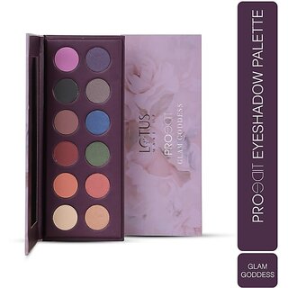 Lotus Make-Up Proedit Eye Primer Infused Pigmented Eyeshadow Palette Glam Goddess12 Shades 16.8 G (Multicolor)