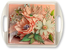 Aurka 11.6 Inch Rectangle Melamine Serving Tray (M3 | Pack of 1 | Small) Perfect for Serving Snacks, Beverages and Desserts, Stylish Addition to Your Home Decor