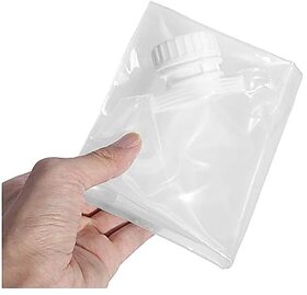 Water Container 15.7 x 15.0inch 10L Transparent Folding Collapsible Water Bottle Bucket Storage Lifting Bag for Outdoor Sports Barbecue Camping Hiking Picnic'