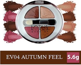 Lotus Make-Up Ecostay Velvet Eye Shadow Palette, Eye Color Powder Makeup 5.6 G (Autumn Feel)