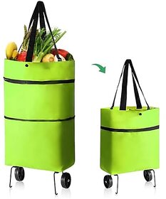 Foldable Shopping Trolley Bag with Wheels Waterproof Folding Travel Luggage Bag/Vegetable Grocery Shopping Trolley Carry Bag Outdoor Travel Bag for Girls Women Men