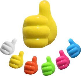 5Pcs Silicone Thumb Wall Hooks, Self Adhesive Thumb Hook, Multifunction Thumb up Wall Hooks for Cable Headphones Home Office Wall Storage