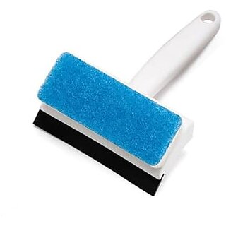 2 in 1 Glass Wiper Cleaning Brush Mirror Grout Tile Cleaner Washing Pot Brush Double-Sided Glass Wipe Bathroom Wiper Window Glass Wiper
