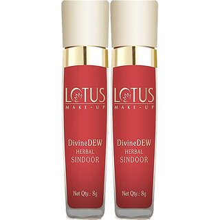 Lotus Make-Up Divine Dew Herbal Sindoor Rosy Blush 8G(Pack Of 2) Liquid (Maroon)