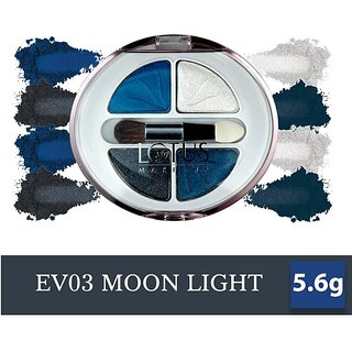 Lotus Make-Up Ecostay Velvet Eye Shadow Palette, Eye Color Powder Makeup 5.6 G (Moon Night)