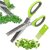 Stainless Steel Vegetable and Herb Scissor with 5 Blade Comb, Cleaning Brush