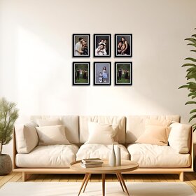 DIY Cast Set of 6 Rectangular Frame(6x8 Inch) Black Frame With Wall Mount  Stylish for Home  Office Dcor, Perfect for Family Pictures  Gifting