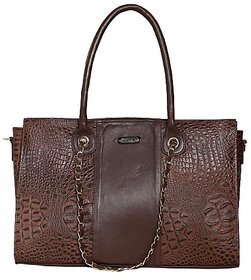 Vara Leather Bag For Women's Faux Leather Tote Handbag, Handbag For Women Black Crocodile Pattern, Chain Strap