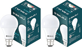 (Pack of 2) BAJAJ 9 W Basic Round B22 LED Bulb (White)