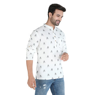 Ecostyle woven long sleeve mens short kurta