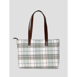 VARA Tote Bag for Women  Stylish Handbag for College/Work  PU Leather Professional Laptop-Friendly Canvas Tote Bag