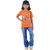 Kid Kupboard Cotton Girls T-Shirt, Orange, Half-Sleeves, 8-9 Years KIDS7403