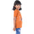Kid Kupboard Cotton Girls T-Shirt, Orange, Half-Sleeves, 8-9 Years KIDS7403