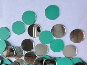 MIRROR GLASS WORLDWIDE Round Shape Mirrors  14 mm Diameter, 230 Pieces, 100gm  Ideal for Lippan Art, Mandala, Fabric C