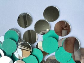 MIRROR GLASS WORLDWIDE Round Shape Mirrors  22 mm Diameter, 115 Pieces, 100gm  Ideal for Lippan Art, Mandala, Fabric C