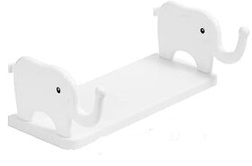 Elephant Wall Shelf, White Decorative Floating Bookshelf, Kids Room Storage