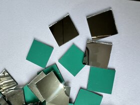 MIRROR GLASS WORLDWIDE Square Shape 17 mm 135 Pieces 100 gm Decorative Mirrors for Lippan Art, Mandala, Fabric, Jewelry