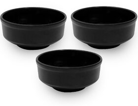 Ariya Melamine Soup Bowl - Black, Set of 3 | Durable, Easy to Clean & Perfect for Soup, Cereal & Snacks