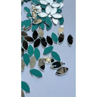 MIRROR GLASS WORLDWIDE Eye Shape 5  10 mm 1000 Pieces 100 gm Decorative Mirrors for Lippan Art, Mandala, Fabric, Jewelr