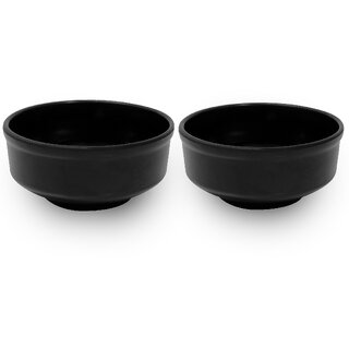 Ariya Melamine Soup Bowl - Black, Set of 2 | Durable, Easy to Clean & Perfect for Soup, Cereal & Snacks