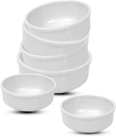 Globenox Melamine Soup Bowl - White, Pack of  6  Durable, Easy to Clean  Perfect for Soup, Cereal  Snacks