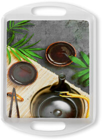 Globenox Melamine M2 Small Rectangle Serving Tray - Pack of 1  Traditional Print, Durable  Easy to Clean