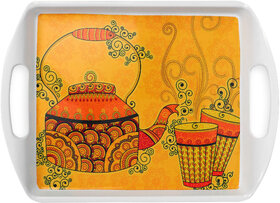 Globenox Melamine M8 Small Rectangle Serving Tray - Pack of 1  Traditional Print, Durable  Easy to Clean