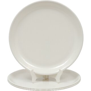 Aurka Melamine 12 Dinner Plates (532 White  Pack of 3) for Serving Breakfast, Lunch, Sancks Plate for Hotel  Parties