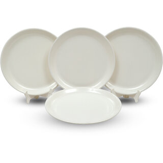 Aurka Melamine 12 Dinner Plates (532 White  Pack of 4) for Serving Breakfast, Lunch, Sancks Plate for Hotel  Parties