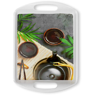 Globenox Melamine M2 Small Rectangle Serving Tray - Pack of 1  Traditional Print, Durable  Easy to Clean