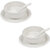 Aurka Melamine Soup Bowl Set with Spoon and Plate (White  Set of 2) Perfect for Soup, Noodles, Pasta, for Home, Office