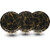 Ariya Melamine 11 Inch Dinner Plates - Black & Gold, Set of 3 | Durable, Lightweight & Easy to Clean