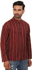 Ecostyle Woven cotton long sleeves mens short kurta