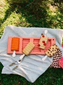 Unique Design Kulfi Maker Tray Ice Cream popsicle Moulding Tray set of 1 multicolour Square Shape Plastic