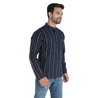 Ecostyle woven cotton long sleeves men's short kurta