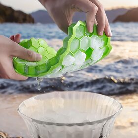 Ice Cube Tray Ice Moulding Tray For Home Use Green Pack Of 2 Silicone BPA Free Non Sticky