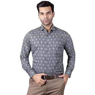 DUKUL Men'ss Printed Cotton Shirt Full Sleeve Regular Fit | Perfect for Formal & Casual Wear