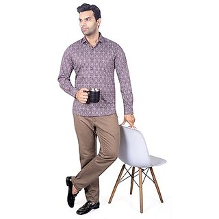 DUKUL Men'ss Printed Cotton Shirt Full Sleeve Regular Fit | Perfect for Formal & Casual Wear