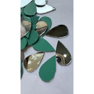 MIRROR GLASS WORLDWIDE Almond Shape Mirror 16  25 mm 145 Pieces Perfect for Lippan, Fabric, Mandala Art, Jewellery Maki